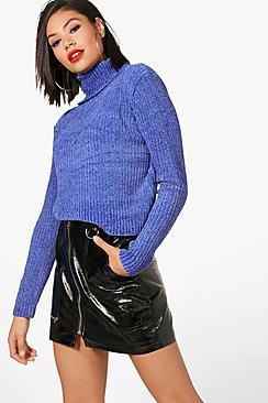 Boohoo Evie Cowl Neck Chenille Jumper