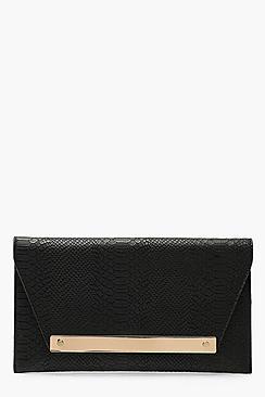 Boohoo Large Bar Snake Clutch & Chain