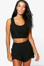 Boohoo Charlotte Layered Frill Shorts Black