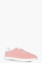 Boohoo Grace Lace Up Retro Trainer Pink