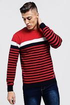 Boohoo Contrast Stripe Knitted Sweater