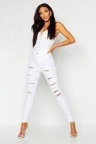 Boohoo All Sizes Collection Distressed High Waist Legging