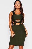 Boohoo Square Cage Waist Midi Dress