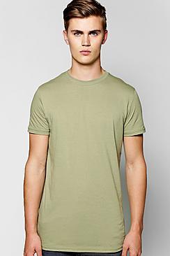 Boohoo Longline Crew Neck T Shirt