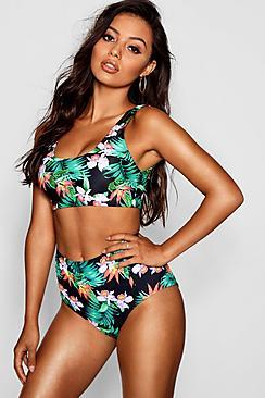 Boohoo Rio Mix & Match Fuller Bust Tropical Bikini Top