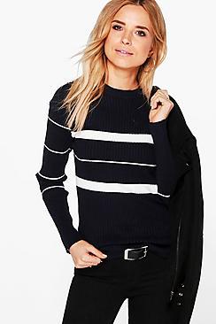 Boohoo Sophia Stripe Longline Jumper
