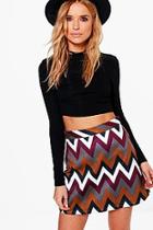 Boohoo Gia Bonded Chevron A Line Skirt