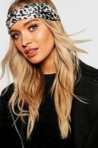 Boohoo Mixed Animal Print Twist Knot Headband