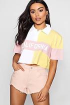 Boohoo Liza California Spliced Rugby Crop