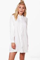 Boohoo Rosie Volume Sleeve Button Detail Shirt Dress