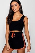 Boohoo Megan Contrast Trim Runner Shorts