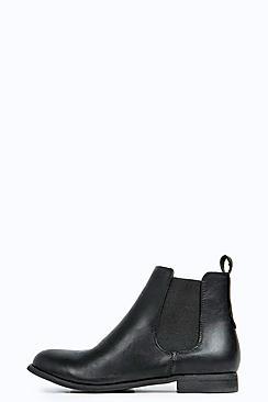 Boohoo Alice Elastic Insert Flat Chelsea Boot