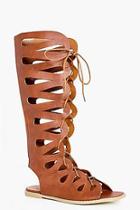 Boohoo Lydia Ghillie Lace Up Gladiator Knee High Sandal