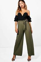 Boohoo Nina Pleated Wide Leg Trouser