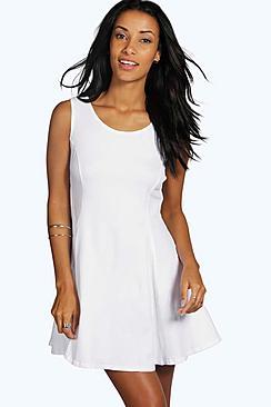 Boohoo Sara Seam Detail Skater Dress