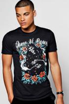 Boohoo Guns N Roses Liscence Bnad T Shirt Black