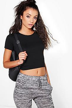 Boohoo Tall Zenara Short Sleeve Crop Top