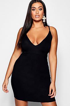 Boohoo Plus Super Plunge Bodycon Dress