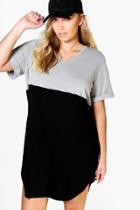 Boohoo Plus Tia Colour Block T-shirt Dress Multi