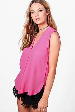Boohoo Stella Woven Sleeveless Top