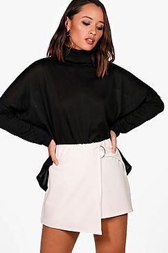 Boohoo Lola Oversized Roll Neck Top