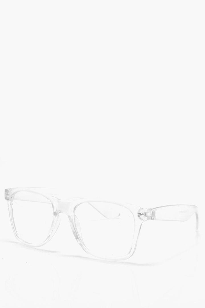 Boohoo Clear Frame Clear Lense Glasses Clear