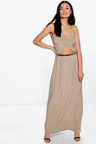 Boohoo Lily Front Cut Out Bandeau Maxi Dress