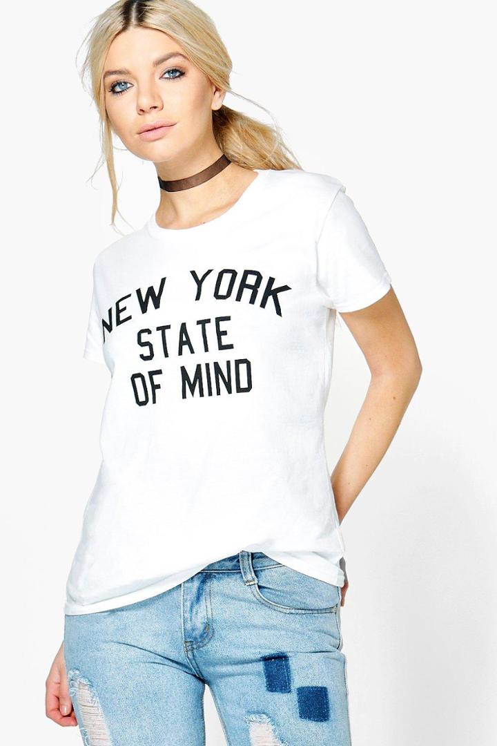 Boohoo Yemi New York Slogan Tee White