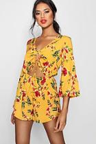 Boohoo Rachel Ruched Cut Out Front Playsuit