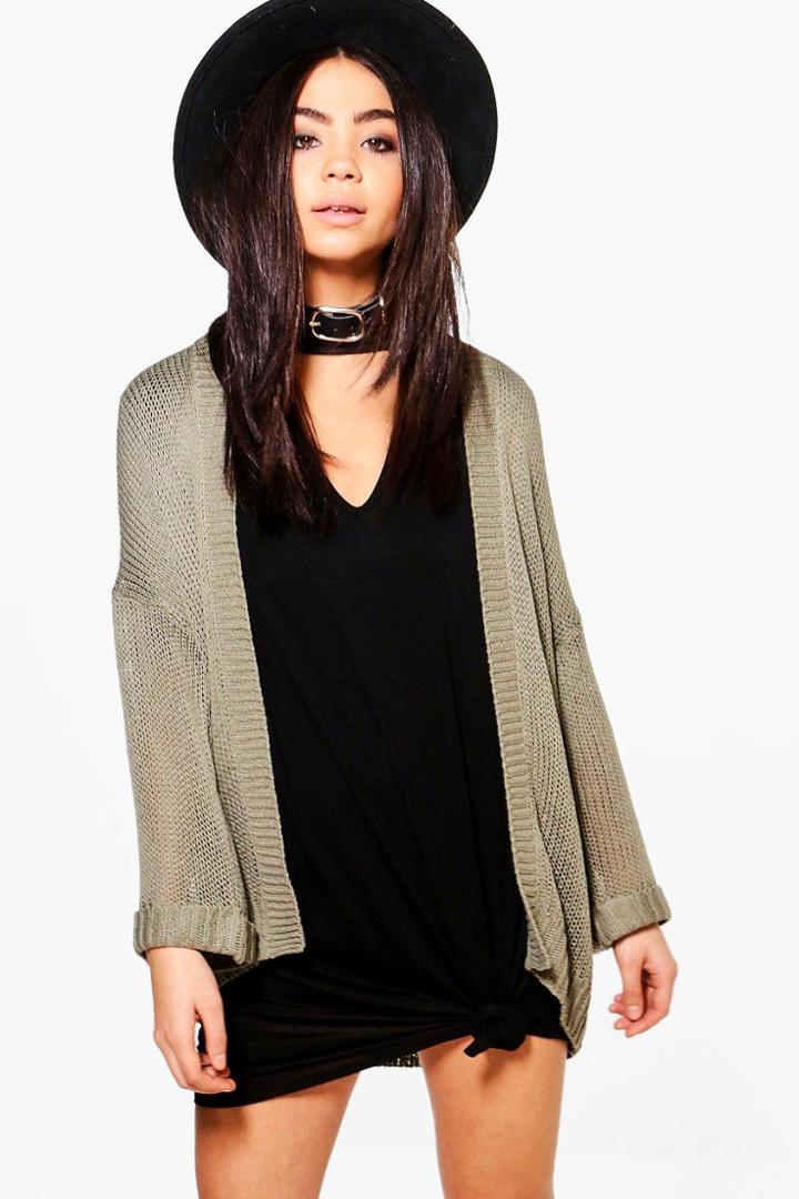 Boohoo Brooke Kimono Cardigan Moss