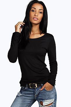 Boohoo Skye Crew Neck Long Sleeve Top