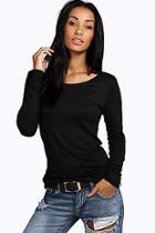 Boohoo Skye Crew Neck Long Sleeve Top