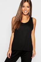 Boohoo Petite Basic Jersey Scoop Neck Pj Vest Top