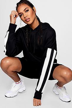 Boohoo Louise Sports Stripe Oversize Hoodie