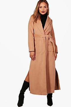 Boohoo Phoebe Wrap Maxi Robe Coat