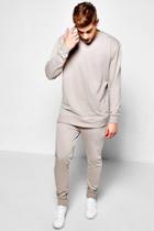 Boohoo Oversized Sweater With Skinny Joggers Set Grey