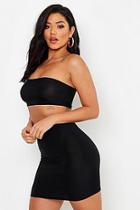 Boohoo Disco Fabric Bandeau & Mini Skirt