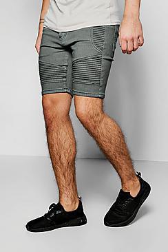 Boohoo Clay Wash Skinny Fit Biker Shorts