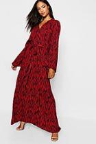 Boohoo Tall Tiger Print Wrap Dress