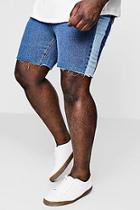 Boohoo Big And Tall Loose Fit Side Panel Denim Shorts
