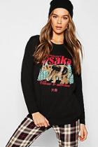 Boohoo Mount Osaka Bear Print T-shirt