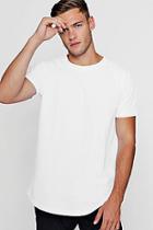 Boohoo Longline Pique T-shirt With Curve Hem