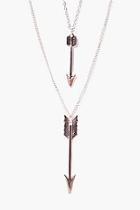 Boohoo Arrow Charm Necklace
