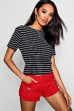 Boohoo Petite Poppy Stripe T-shirt