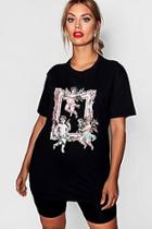 Boohoo Plus Lizzie Cherub Print T Shirt