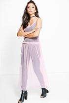 Boohoo Astrid Tuille Midi Dress Pink