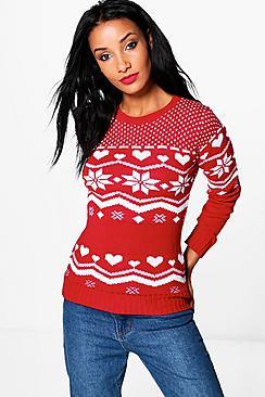 Boohoo Ria Fairisle Christmas Jumper