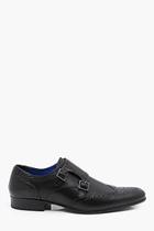 Boohoo Black Leather Brogue With Monk Strap
