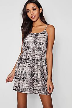 Boohoo Victoria Animal Print Strappy Sundress