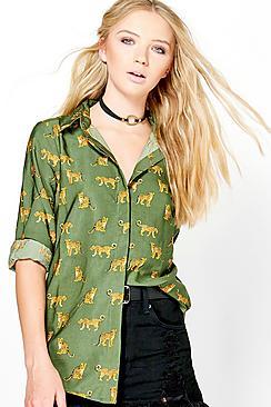 Boohoo Kara Leopard Print Shirt